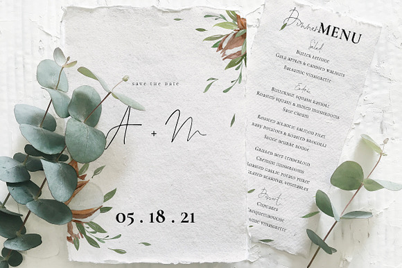 Cotton Greenery Wedding Suite in Card Templates - product preview 7