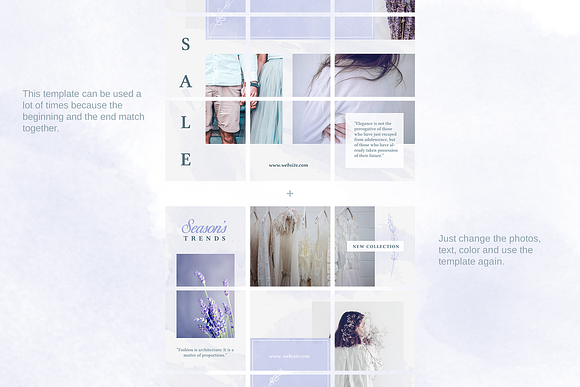 Instagram Puzzle - Lavender in Instagram Templates - product preview 4