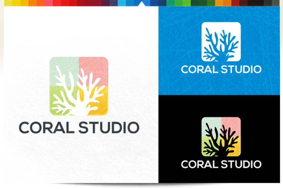 Coral Studio Logo Templates Creative Market