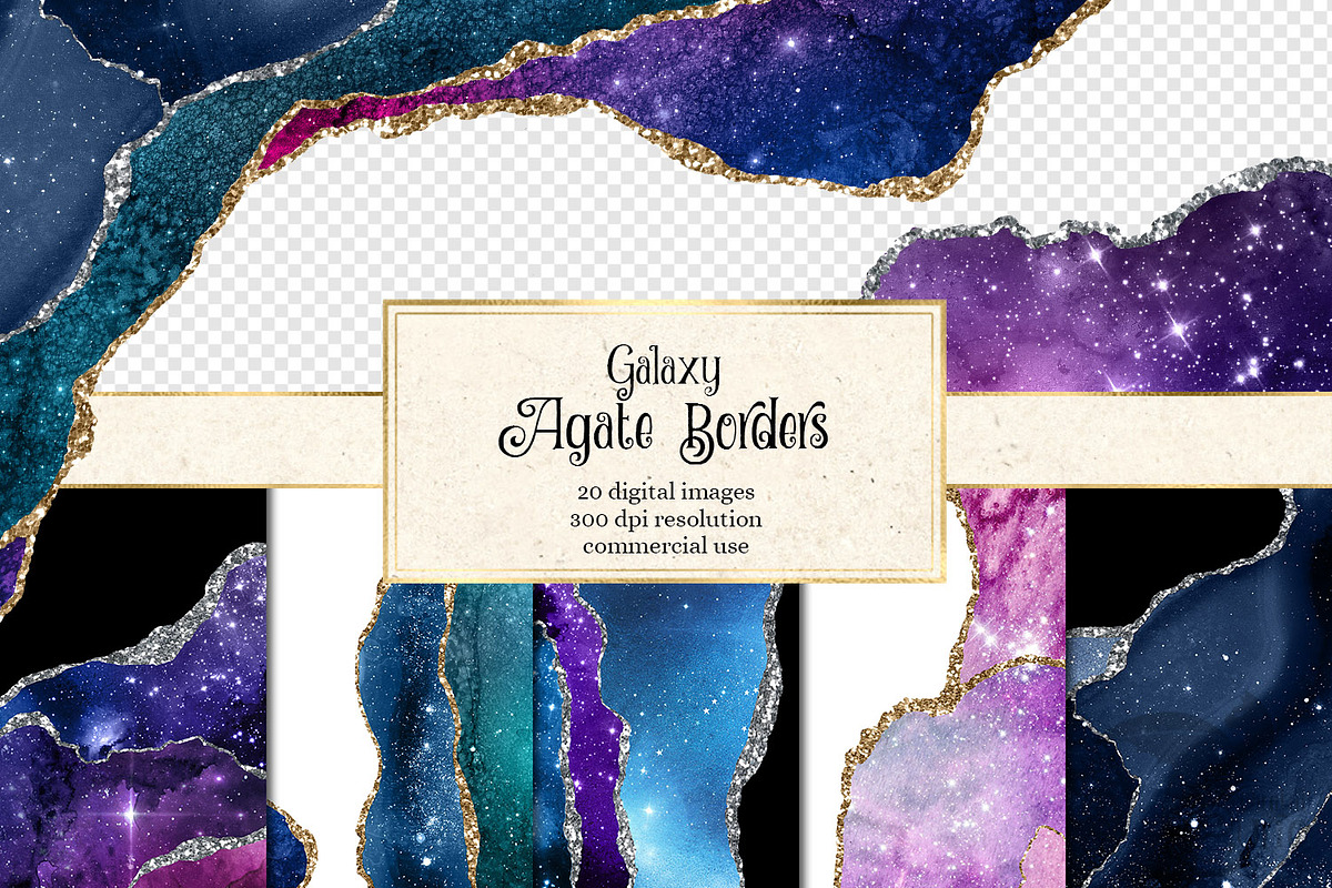 Galaxy Agate Borders in Textures - product preview 8