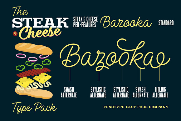 Steak & Cheese Bundle in Display Fonts - product preview 5