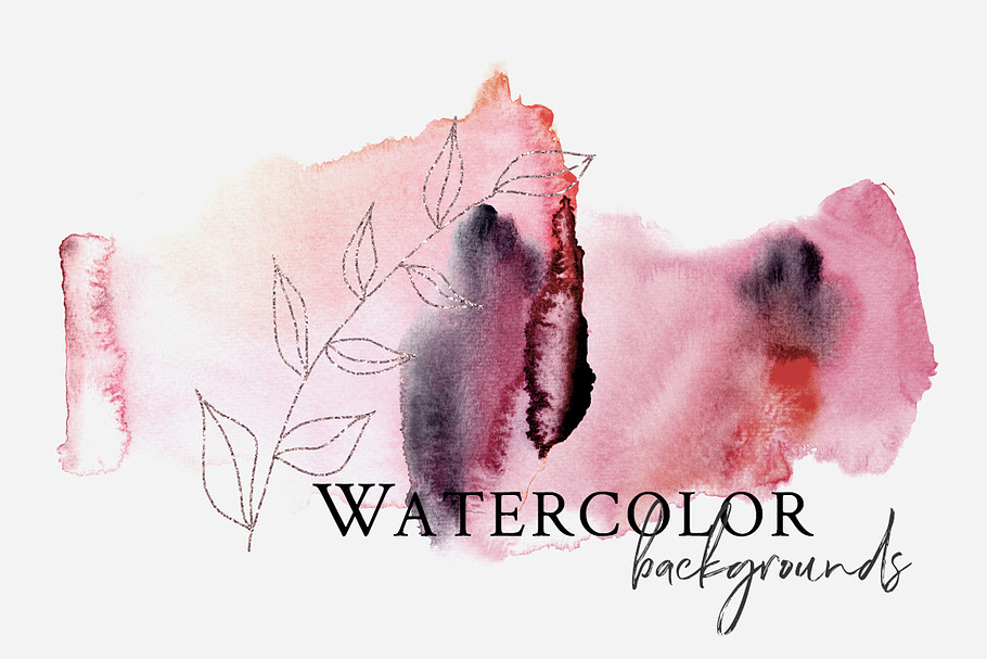 Watercolor backgrounds - Burgundy in Textures - product preview 8