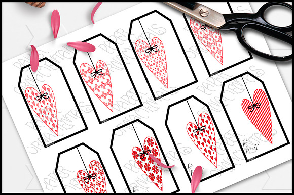 Gift Tags, Heart To/From Tags Set 2 in Objects - product preview 2