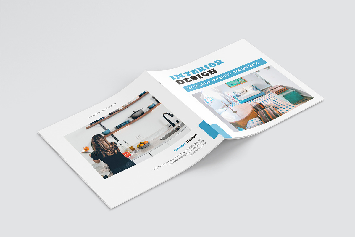 Square Interior Design Brochure in Brochure Templates - product preview 8