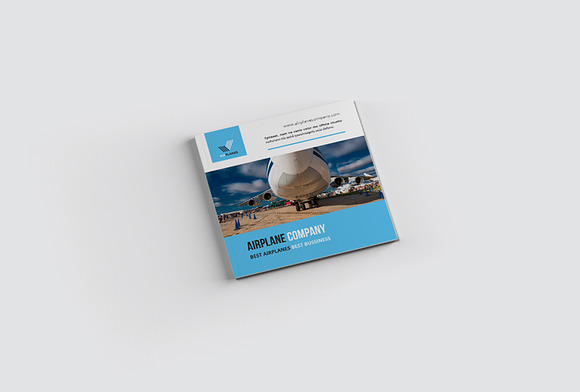 Square Airplane Brochure in Brochure Templates - product preview 1