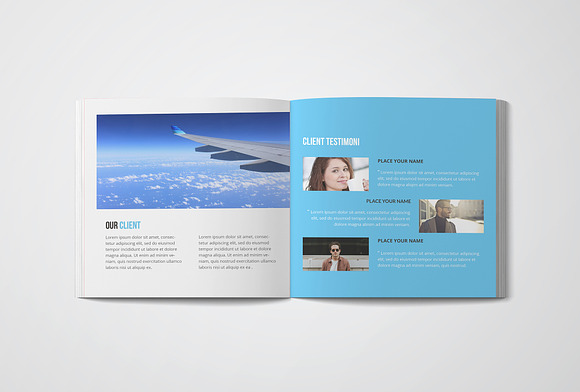 Square Airplane Brochure in Brochure Templates - product preview 9