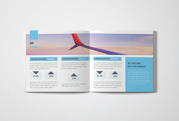 Square Airplane Brochure in Brochure Templates - product preview 10