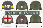 US Military Helmets M1 of WWII