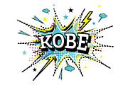 Kobe Comic Text in Pop Art Style