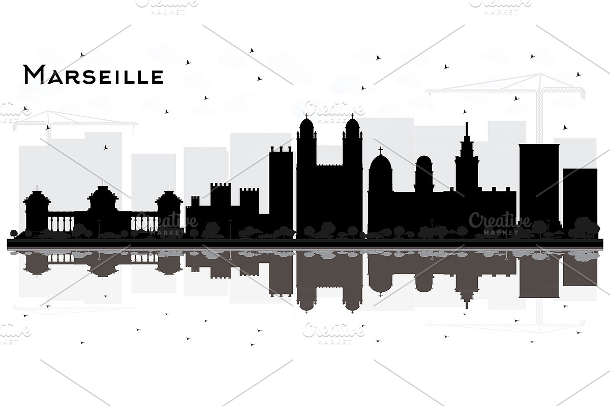 Marseille France City Skyline in Illustrations - product preview 8
