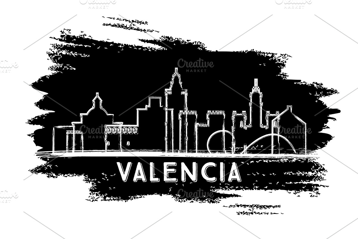 Valencia Spain City Skyline in Illustrations - product preview 8