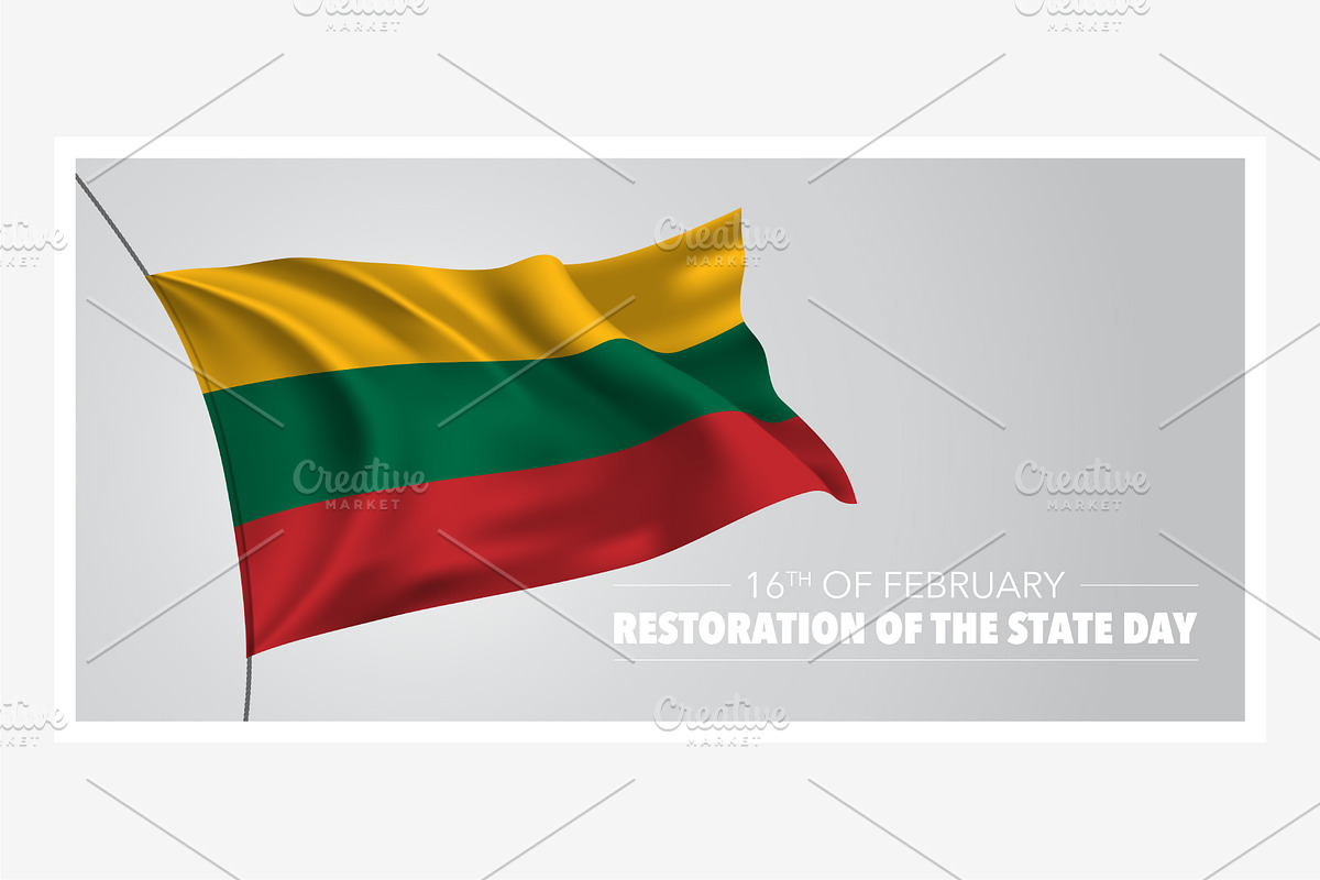 Lithuania card vector in Illustrations - product preview 8