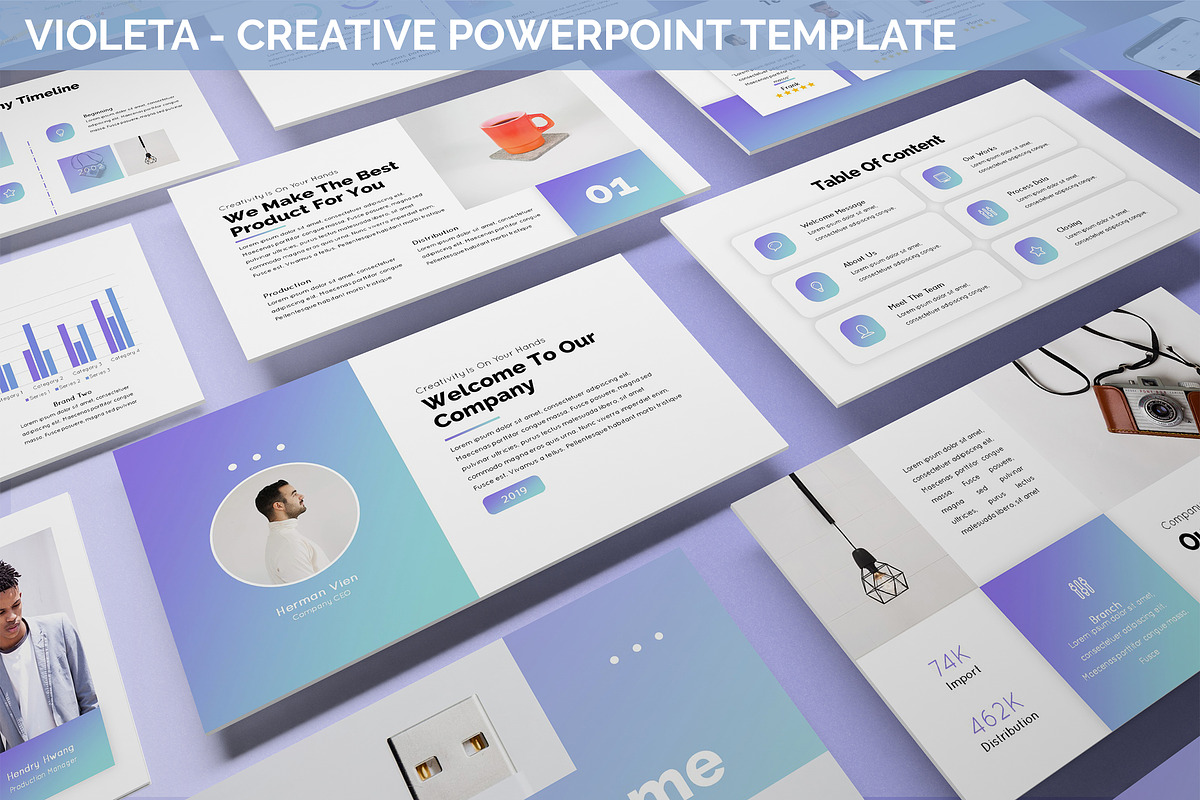 Violeta - Powerpoint Template in PowerPoint Templates - product preview 8