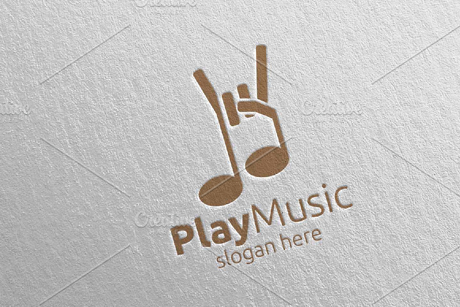 Rock Music Logo with Note Concept in Logo Templates - product preview 8