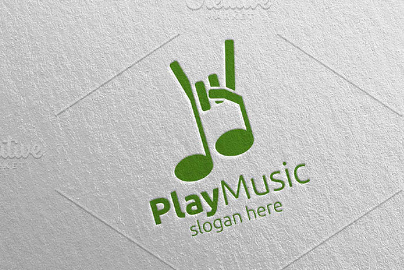 Rock Music Logo with Note Concept in Logo Templates - product preview 2