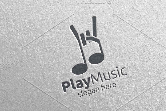 Rock Music Logo with Note Concept in Logo Templates - product preview 4