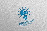 Idea Music Logo with Note Concept