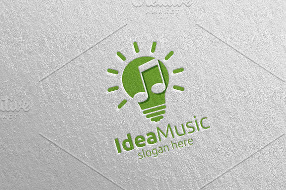 Idea Music Logo with Note Concept in Logo Templates - product preview 2