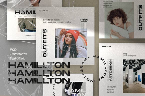 HAMILLTON - Social Media Pack Bundle in Instagram Templates - product preview 1