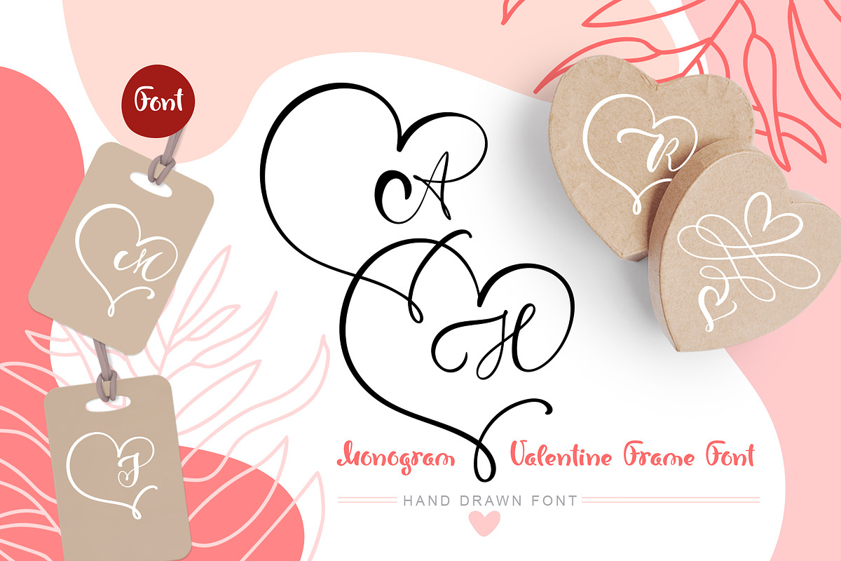 Monogram Heart Flourish Font in Display Fonts - product preview 8