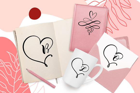 Monogram Heart Flourish Font in Display Fonts - product preview 1