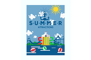 Summer attractions water park poster