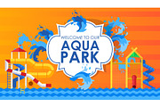 Aqua park vector illustration