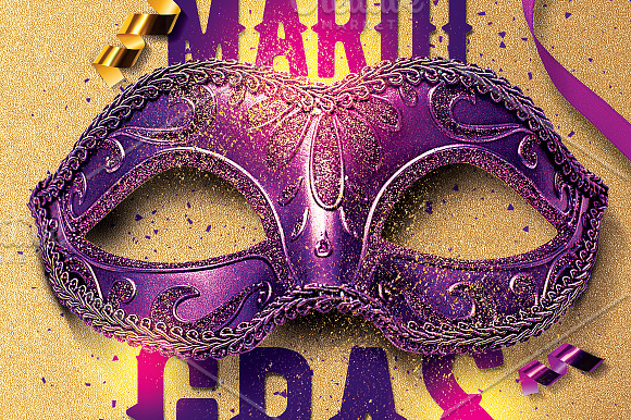 Mardi Gras Flyer Template in Flyer Templates - product preview 2