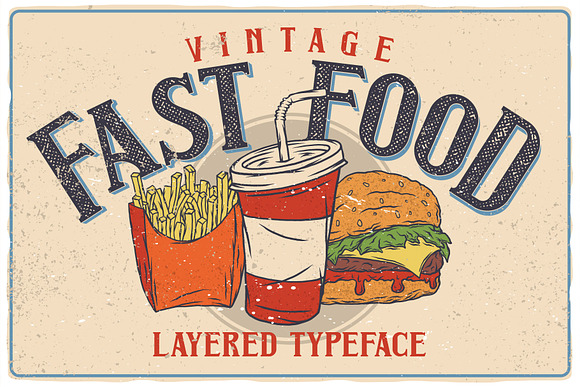 Fast Food Layered Typeface in Display Fonts - product preview 2