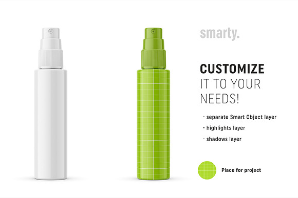Cosmetic pump bottle mockup 50ml in Product Mockups - product preview 1