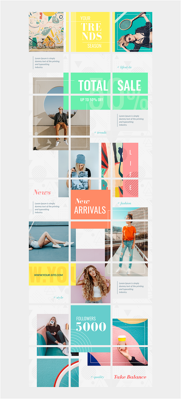 Instagram Puzzle - Geometric in Instagram Templates - product preview 2