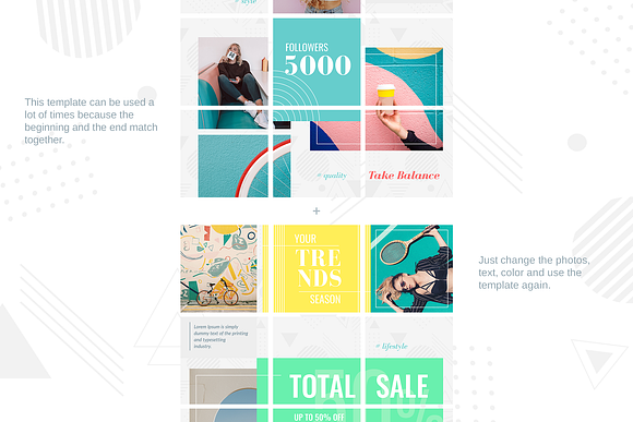 Instagram Puzzle - Geometric in Instagram Templates - product preview 4