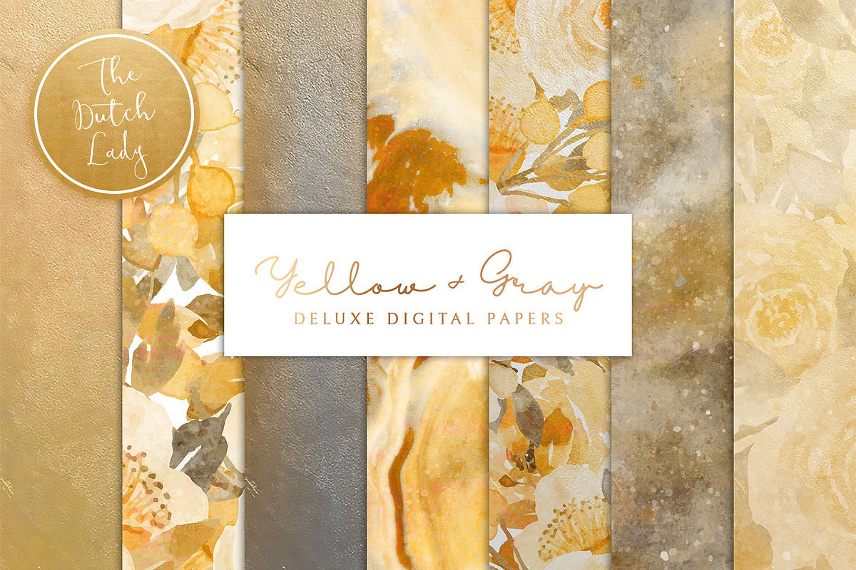Digital Backgrounds Yellow & Gray in Textures - product preview 8