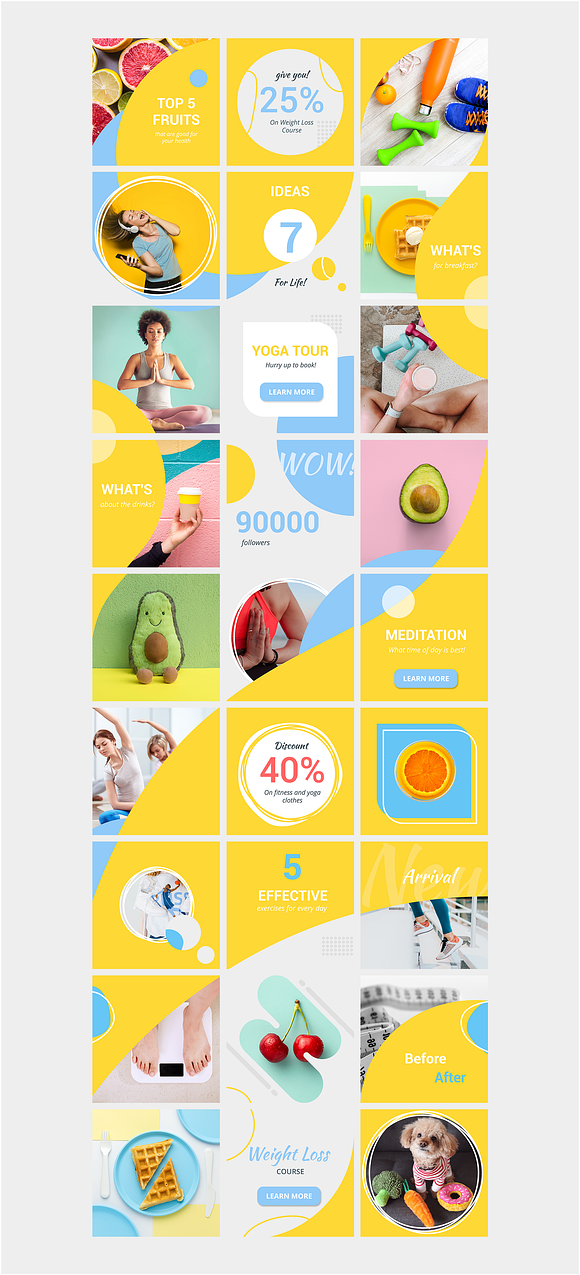 Instagram Puzzle - Yummy! in Instagram Templates - product preview 2