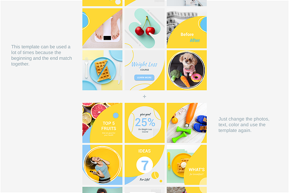 Instagram Puzzle - Yummy! in Instagram Templates - product preview 4