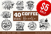 Coffee SVG bundle 40 designs