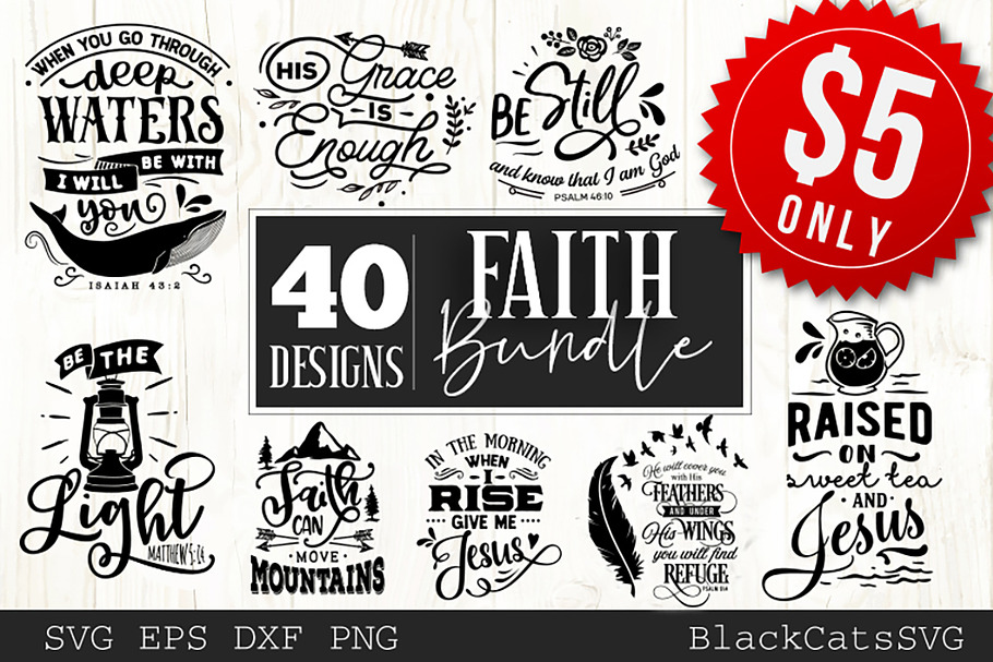 Faith SVG bundle 40 designs in Illustrations - product preview 8