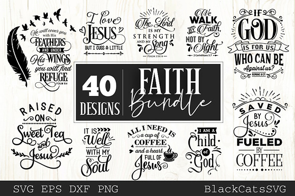 Faith SVG bundle 40 designs in Illustrations - product preview 3