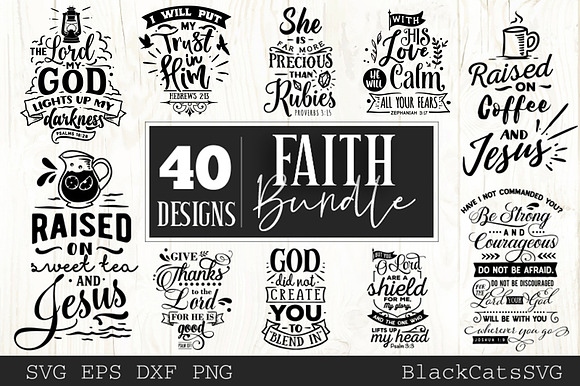 Faith SVG bundle 40 designs in Illustrations - product preview 4