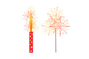 Fireworks and Sparkler Vector