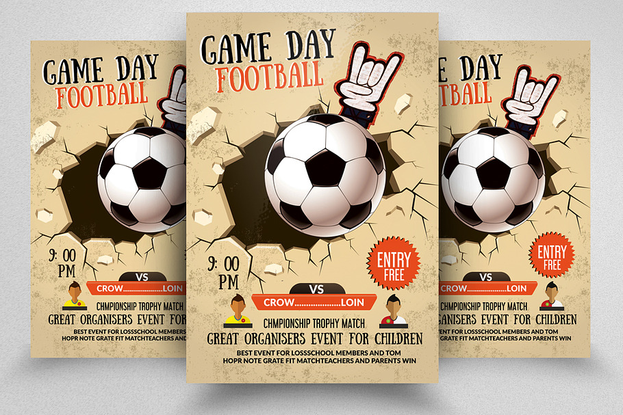 College Football Match Flyer in Flyer Templates - product preview 8