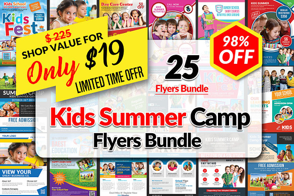 Kids Summer Camp Flyers Bundle in Flyer Templates - product preview 4