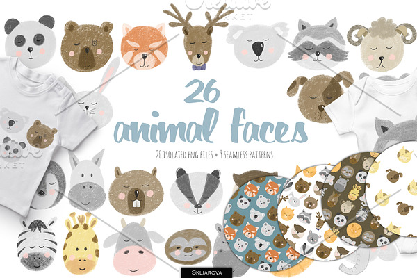 Animal faces.