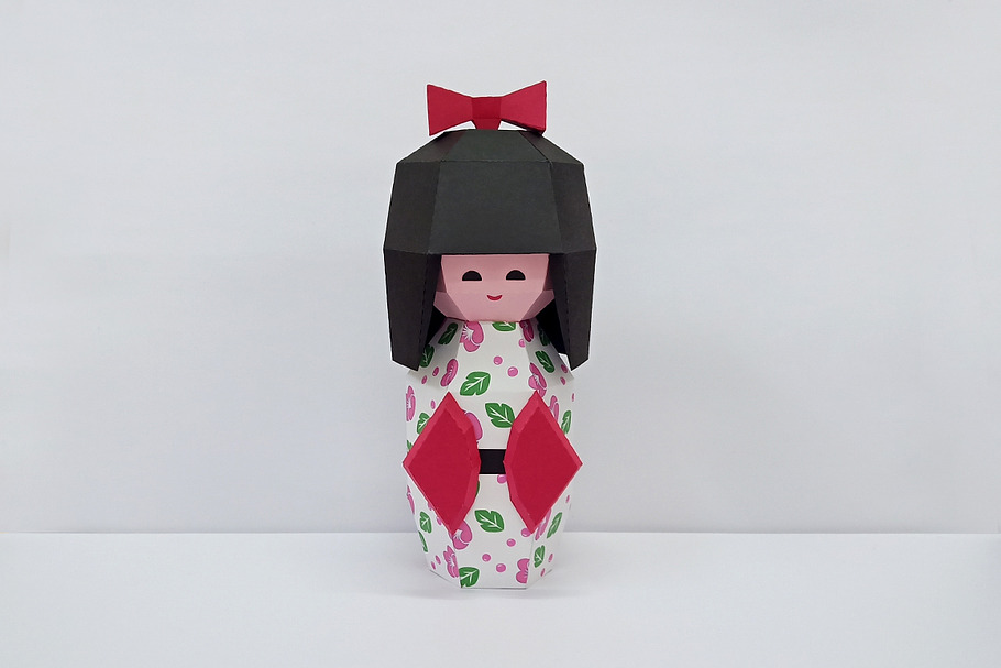 DIY Kokeshi doll - 3d papercraft