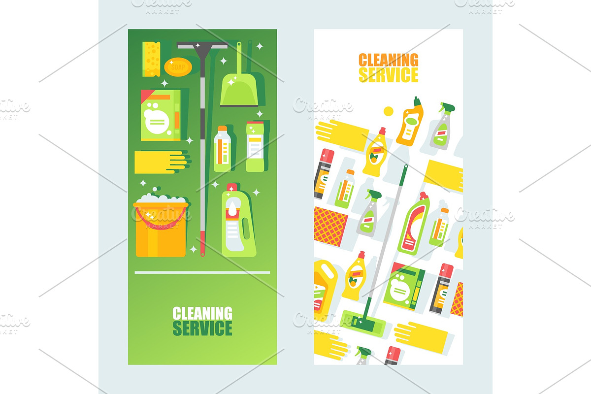 Cleaning service banner, vector in Textures - product preview 8
