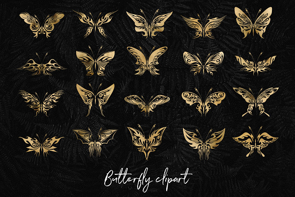 Gold Butterfly Clipart