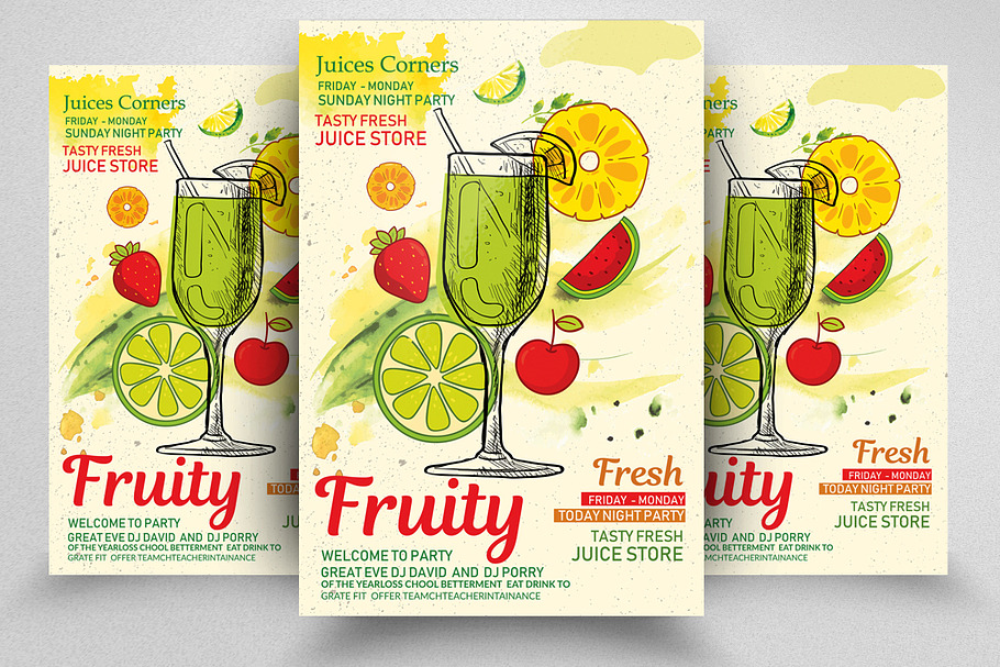 Fresh Juices Shop Flyer/Poster in Flyer Templates - product preview 8