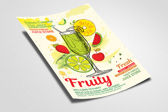Fresh Juices Shop Flyer/Poster in Flyer Templates - product preview 1