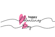 Happy Valentines day lettering card