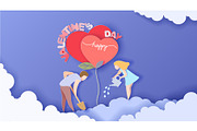 Valentines day card with couple take